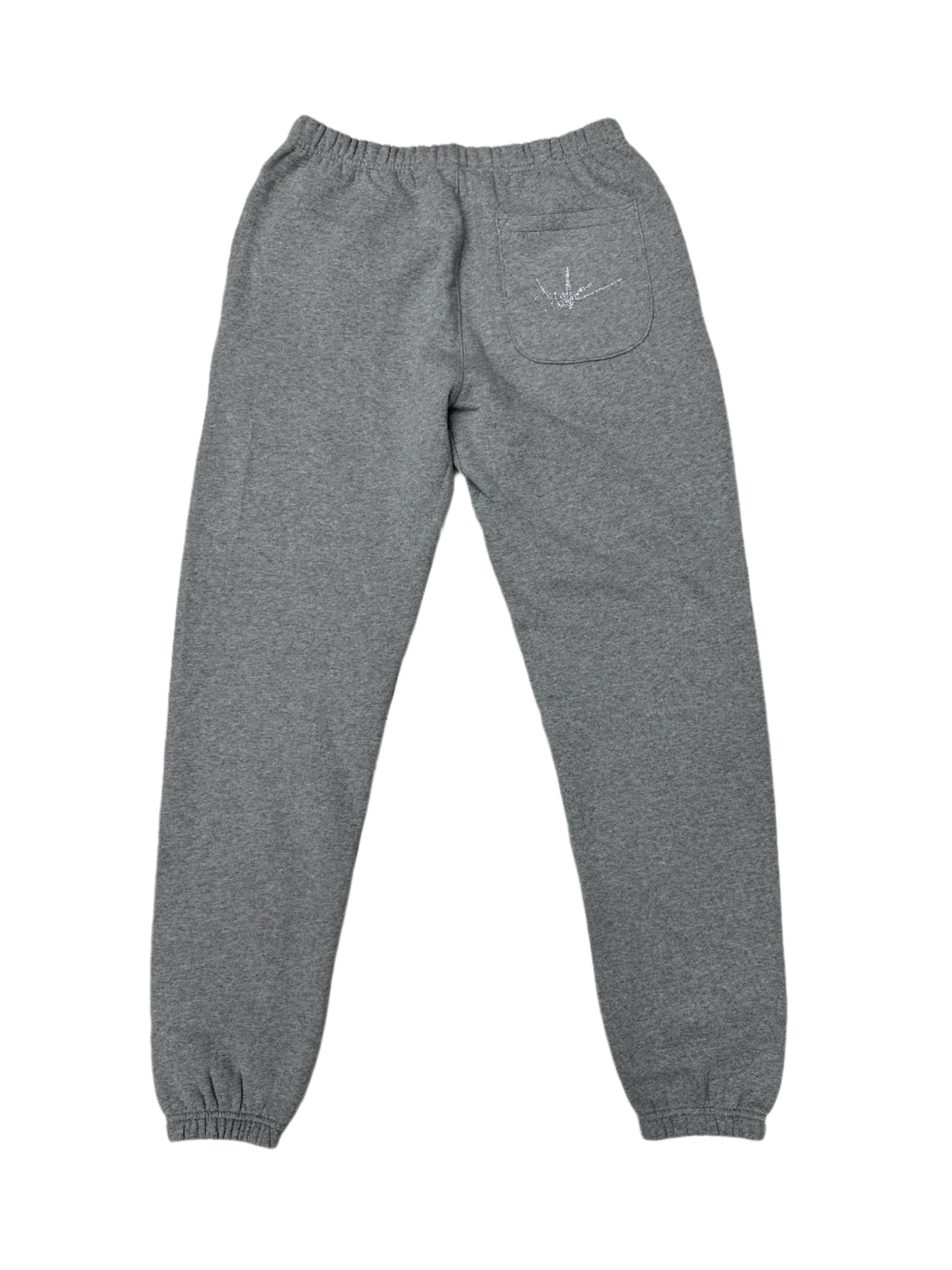 NewYrrk Gray Sweatpants Side Logo w/ White Crystals