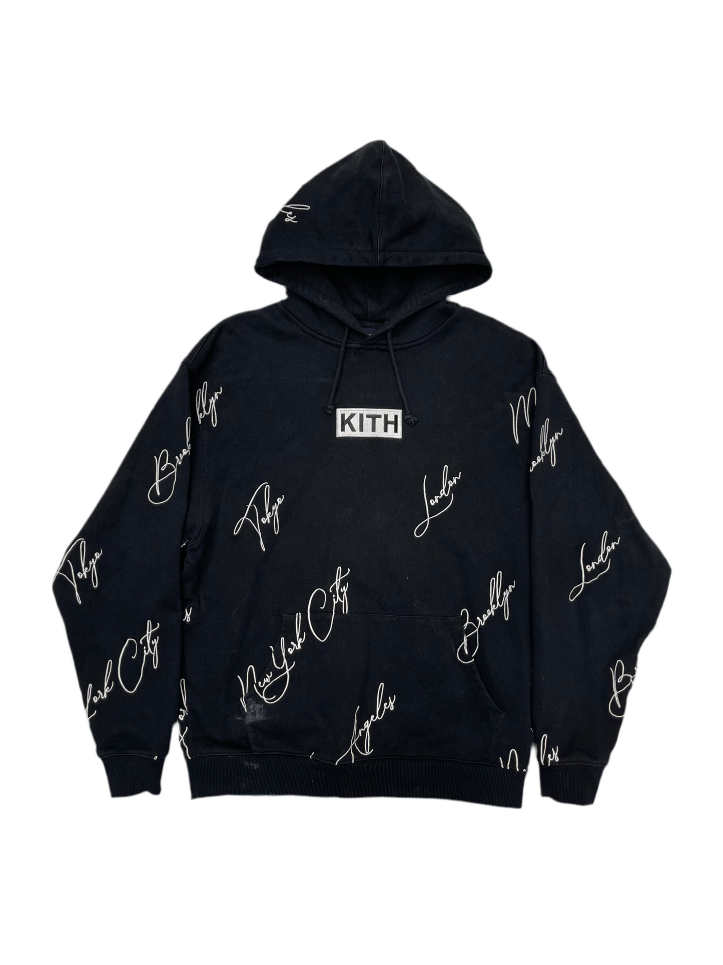 KITH City Script Logo Hoodie Black