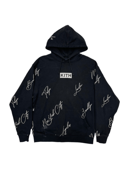 KITH City Script Logo Hoodie Black