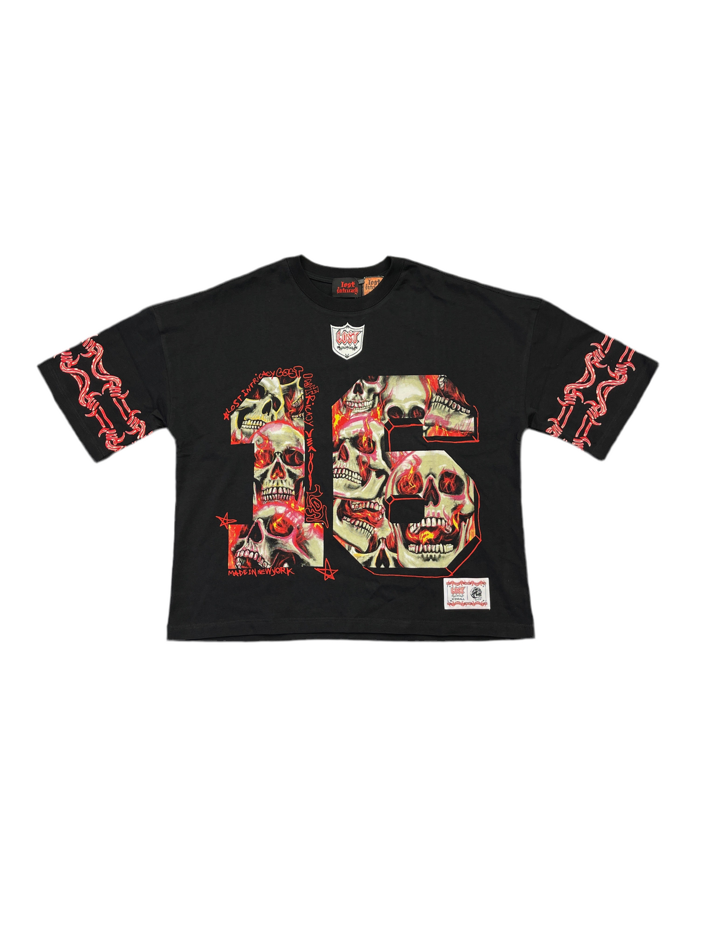 Lost Intricacy 16 Football Jersey T-Shirt Black