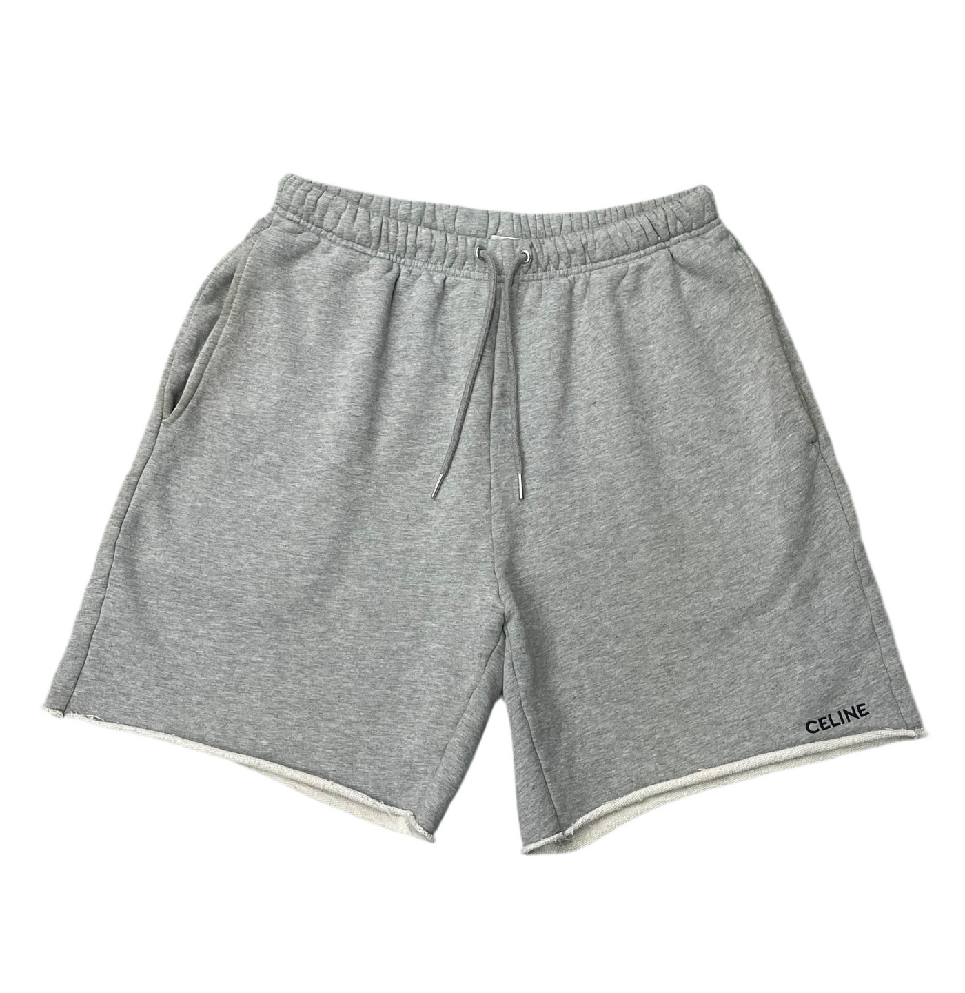 Celine Cotton Fleece Shorts Grey