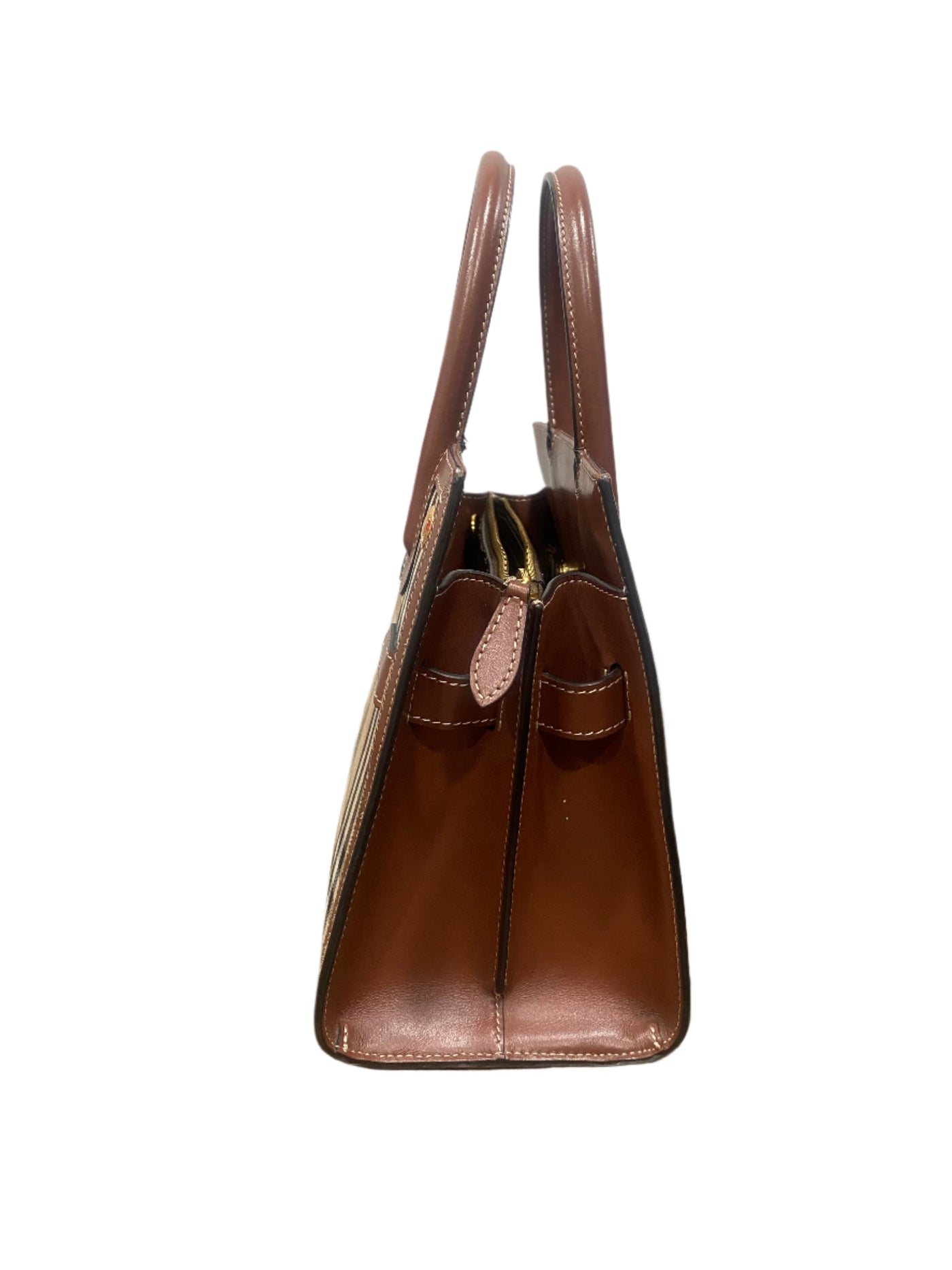 Burberry Mini Vintage Check Two Handle Title Bag Archive Beige