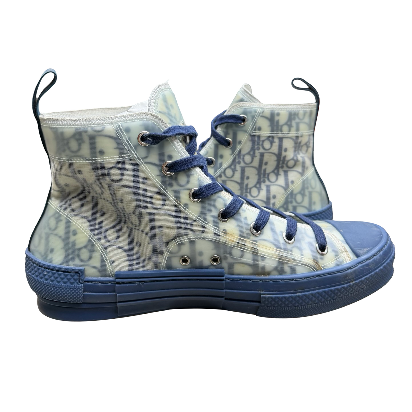 Dior B23 High Top  Blue Oblique Technical Fabric