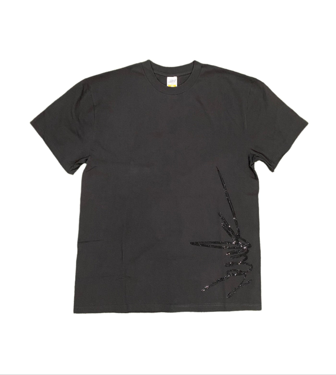 NewYrrk Black T-shirt Side Logo w/ Black Crystal
