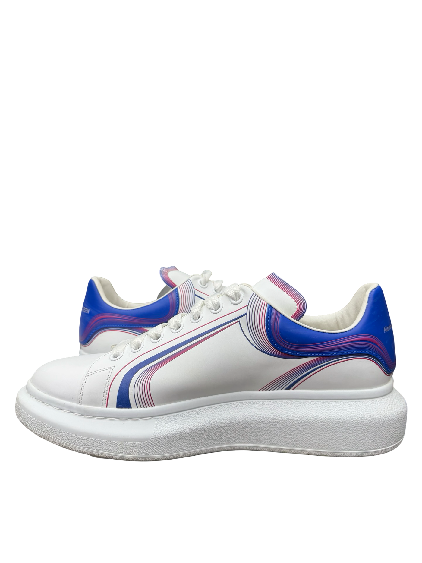 Alexander McQueen Oversized Pink Blue Graphic Lines
