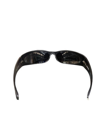 Balenciaga Oval Aluminum Frame Sunglasses Black