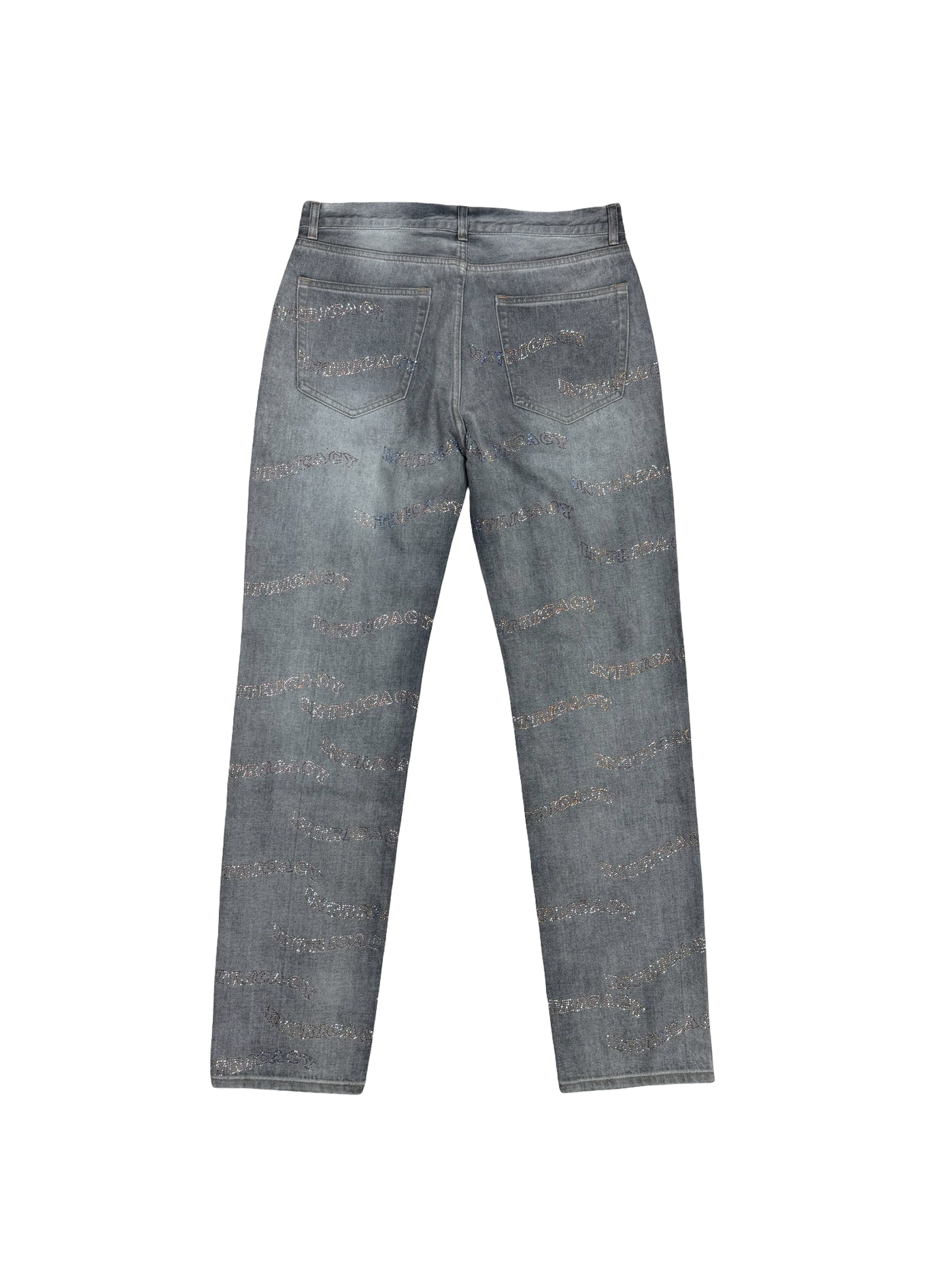 Lost Intricacy Grey Rhinestone Denim Jeans