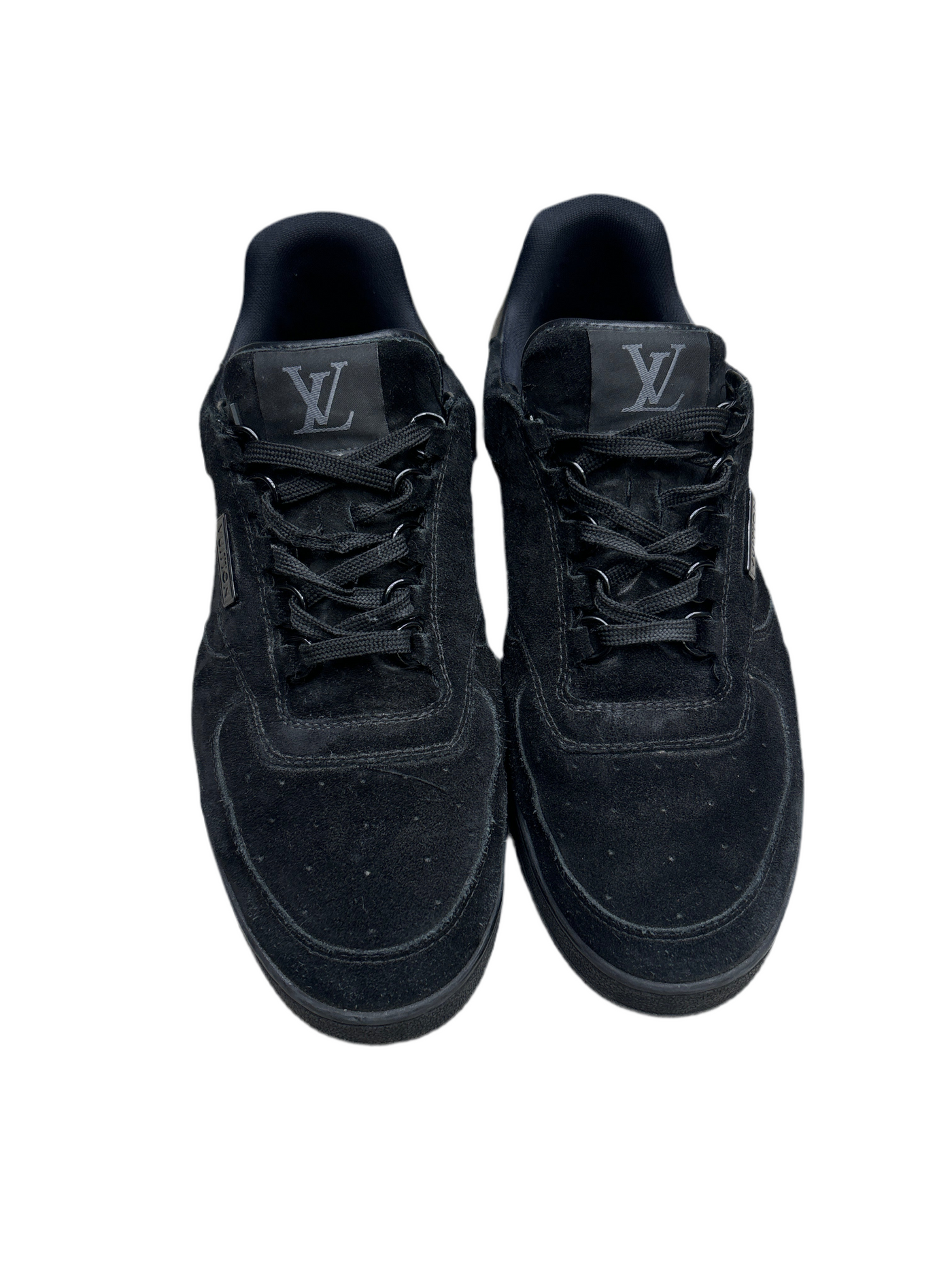LV Trainer Low Black Suede