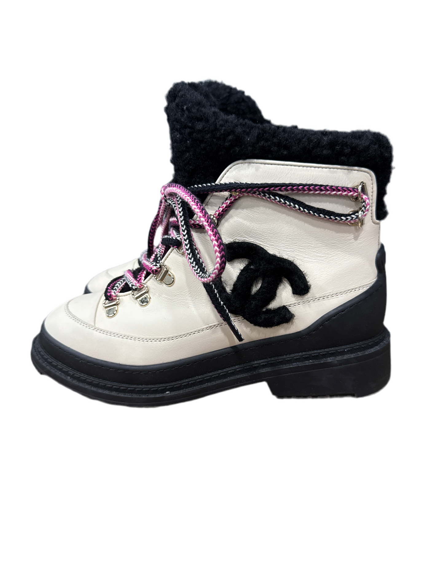 Chanel Interlocking CC Logo Combat Boots