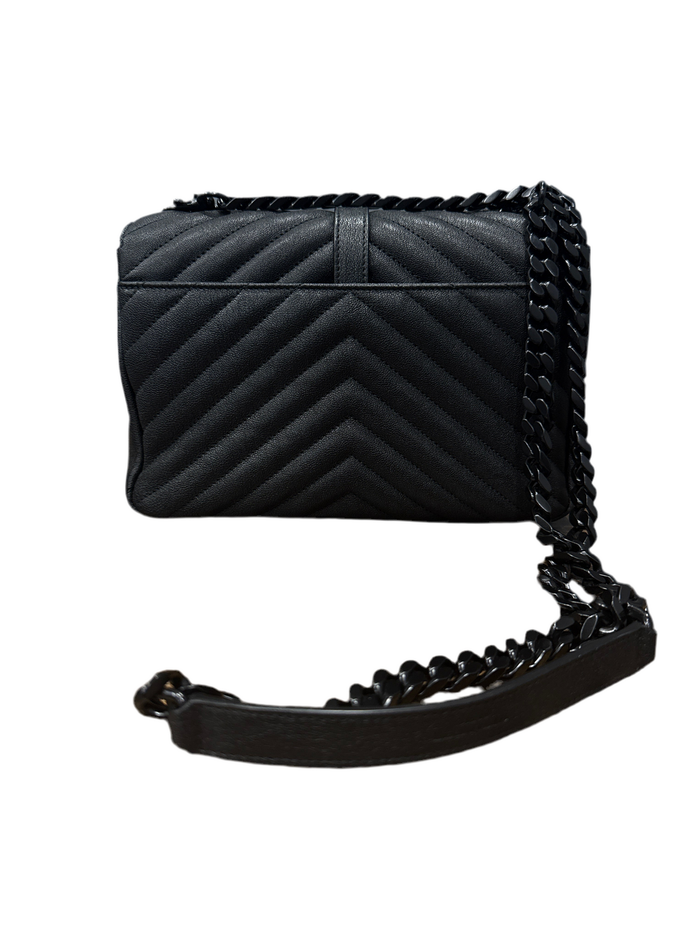 Saint Laurent College Small Bag Quilted Leather Black On Black