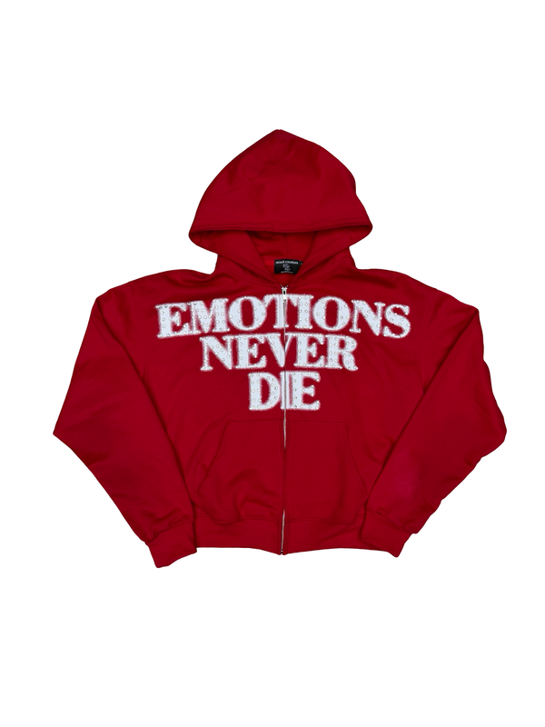 Mixed Emotions “END” Red Rhinestones Hoodie