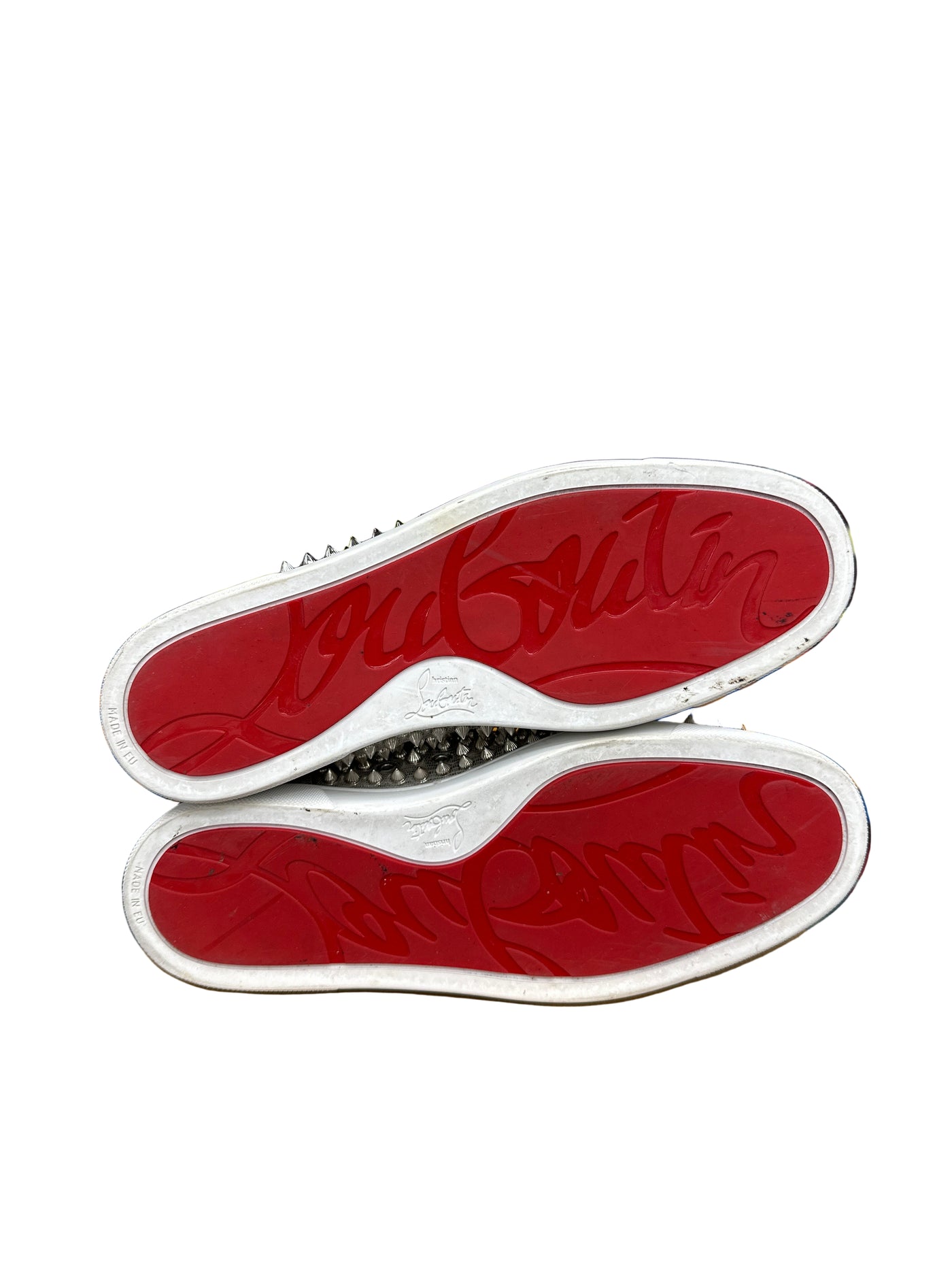Christian Louboutin Spike Accents Leather Sneakers