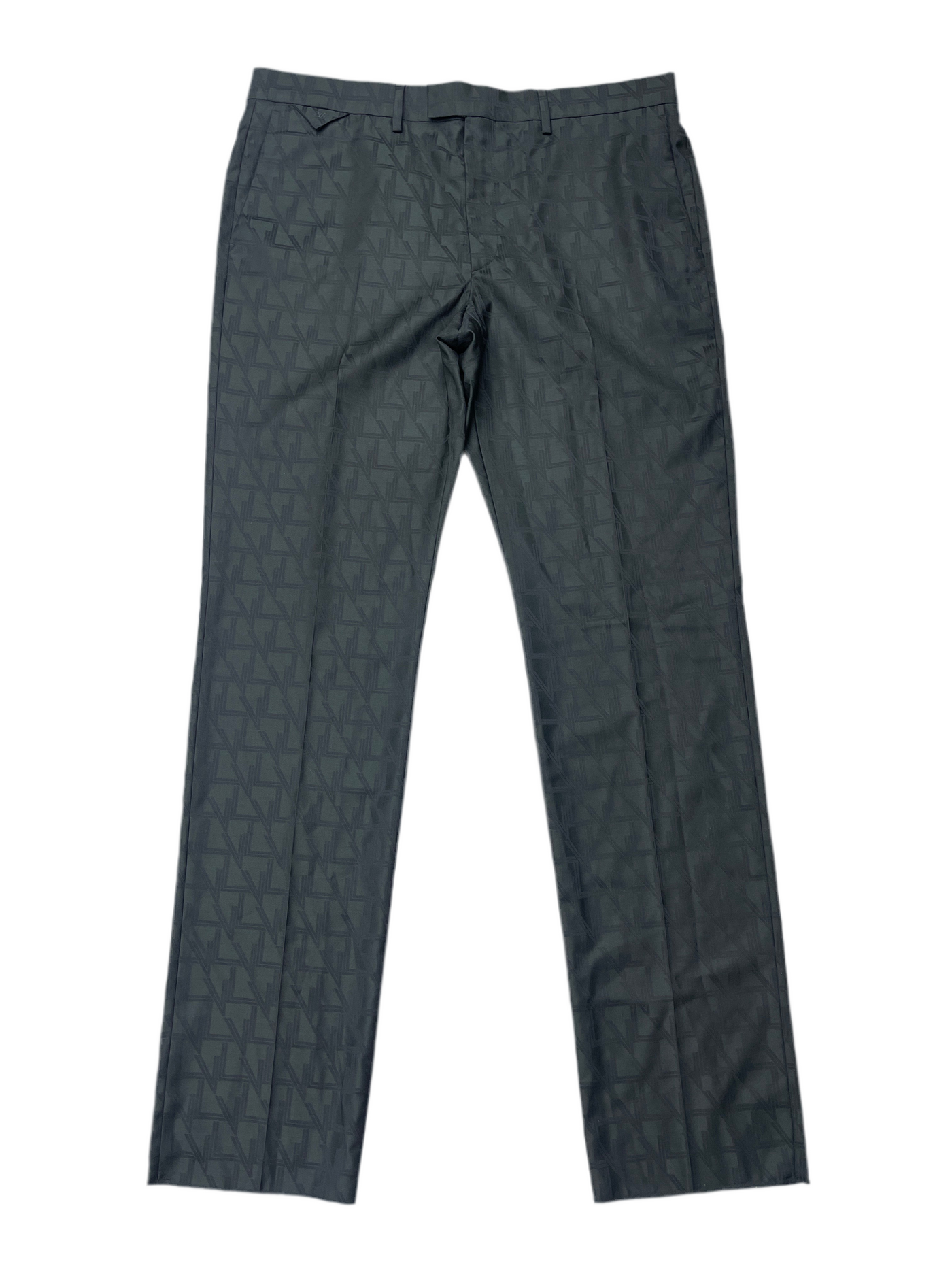 LV Monogram Dress Pants Dark Green Black