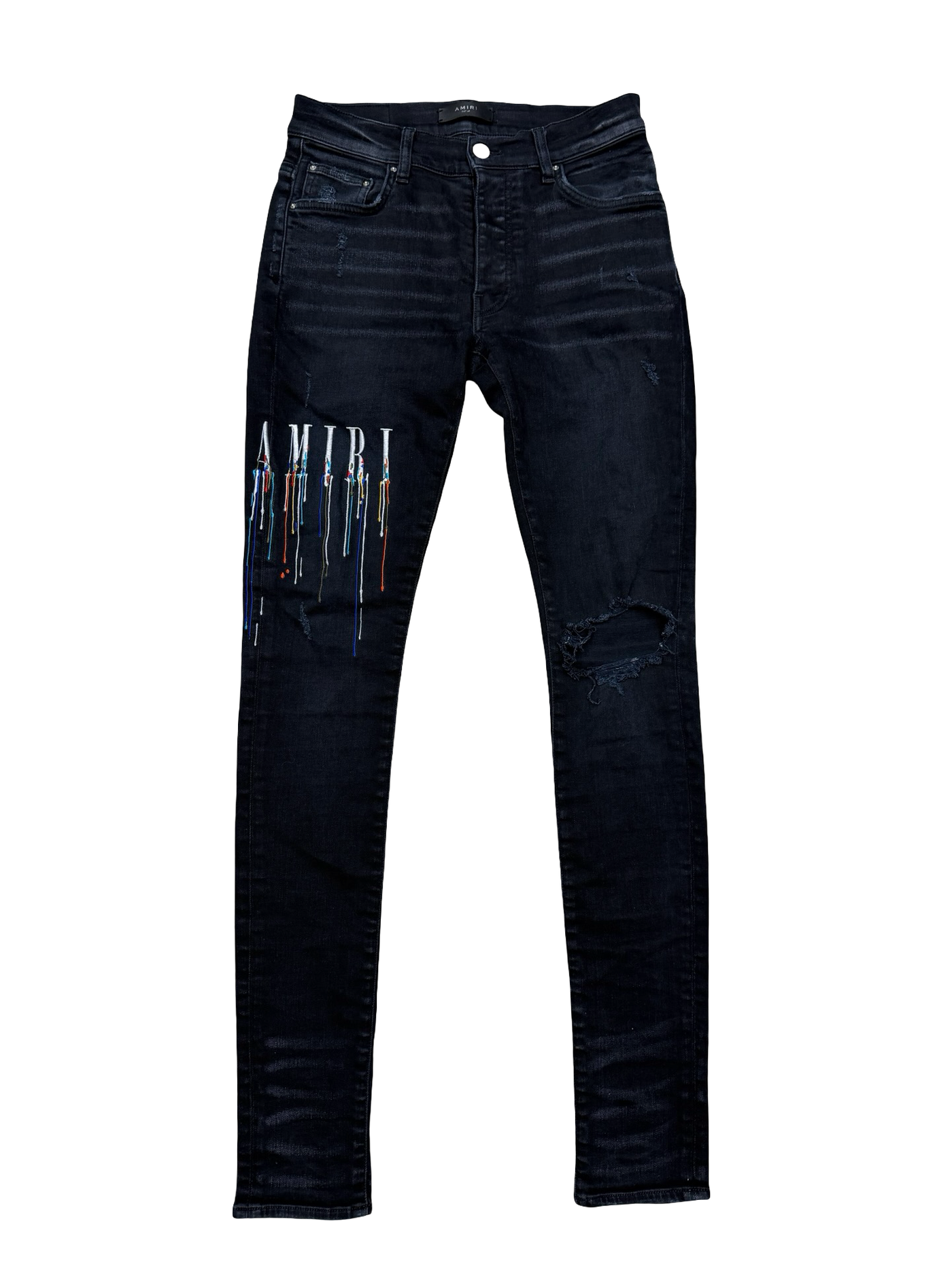 Amiri MX1 Drip Logo Black Jeans