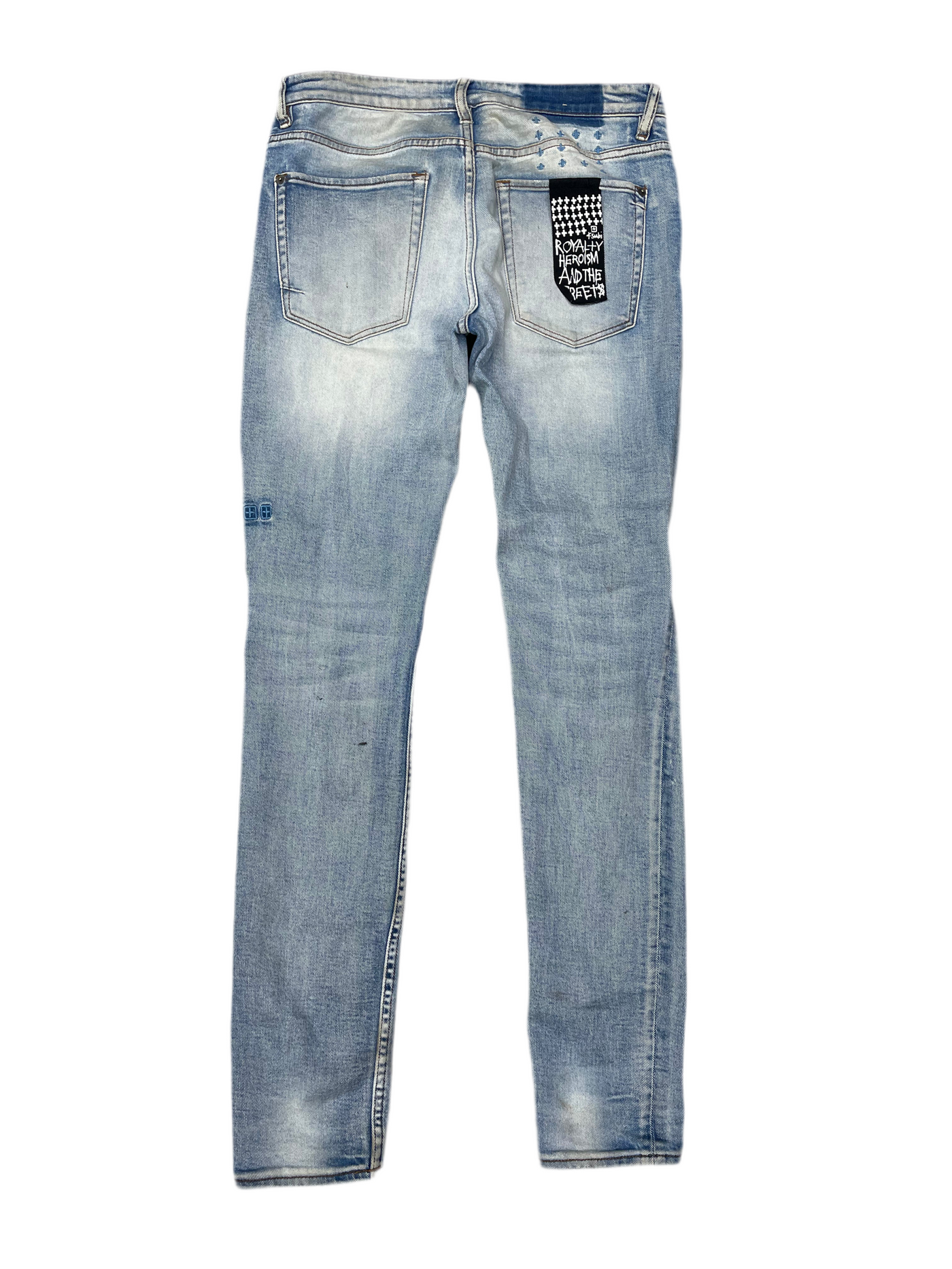 Ksubi Knee Slit Logo Jeans Light Blue