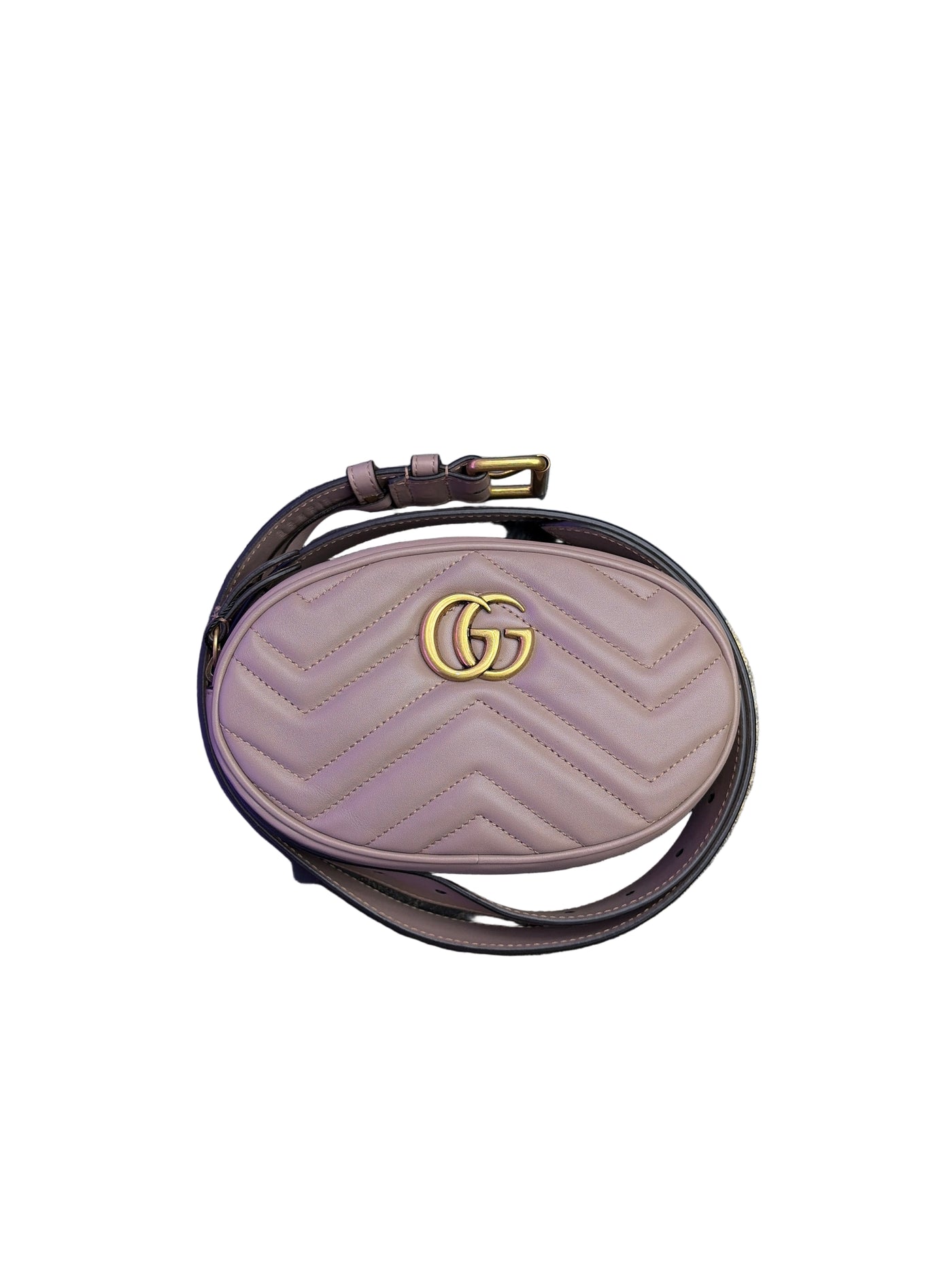 Gucci GG Marmont Leather Belt Bag Beige