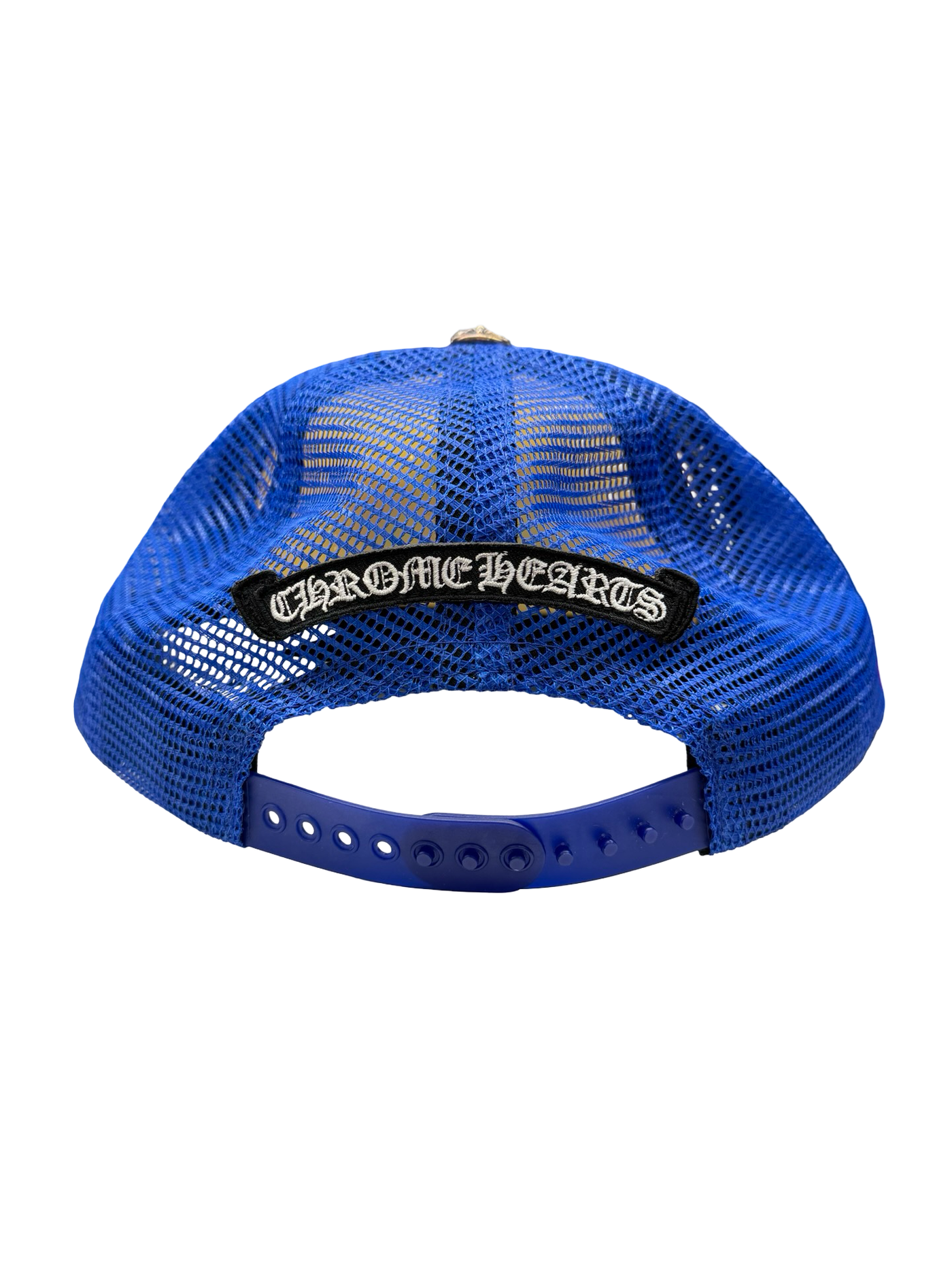 Chrome Hearts Multi Color Crosses Cemetery Trucker Hat Blue White