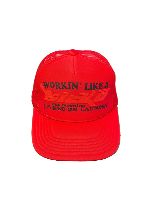 Sicko Laundry Trucker Hat Red