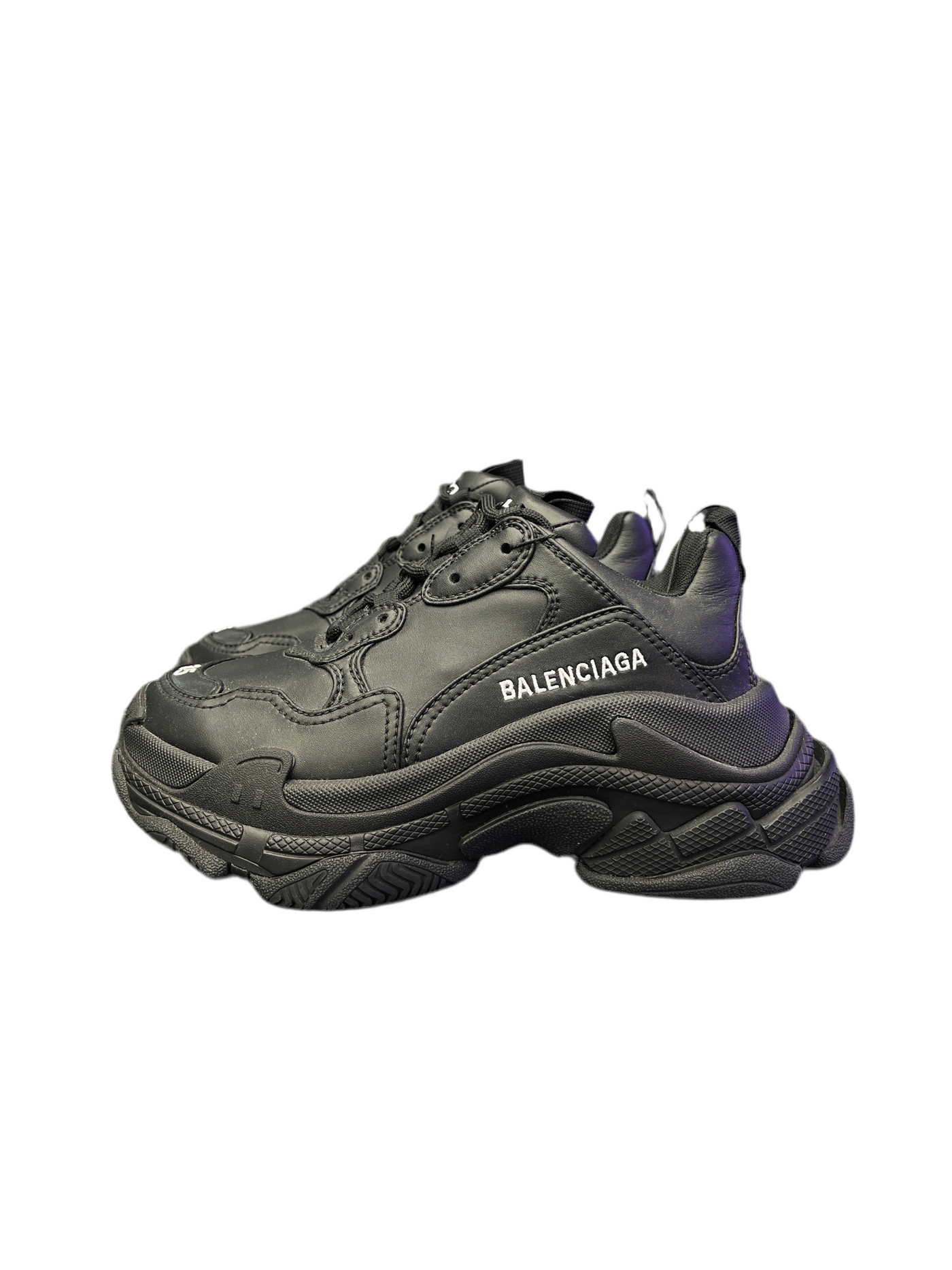 WMNS Balenciaga Triple S Fake Leather Black
