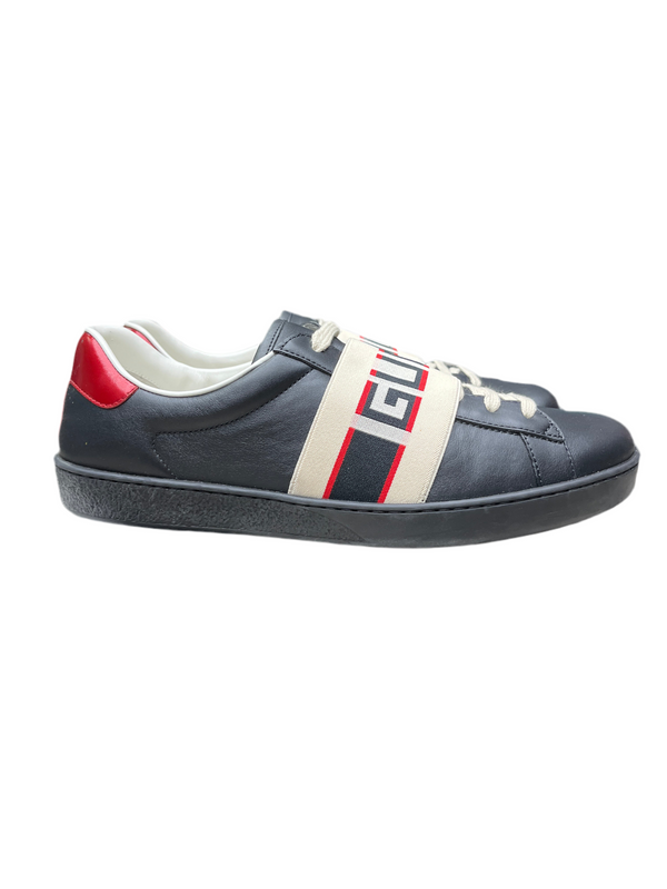Gucci Ace Stripe Leather Black