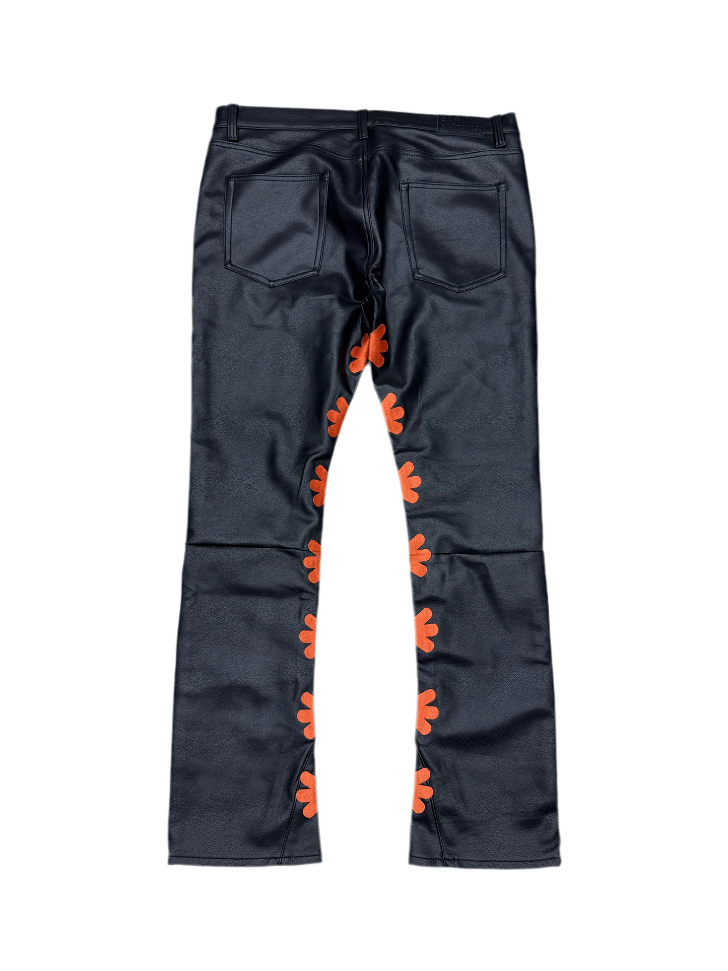 Lost SHDWS Orange Sun Logo Leather Pants