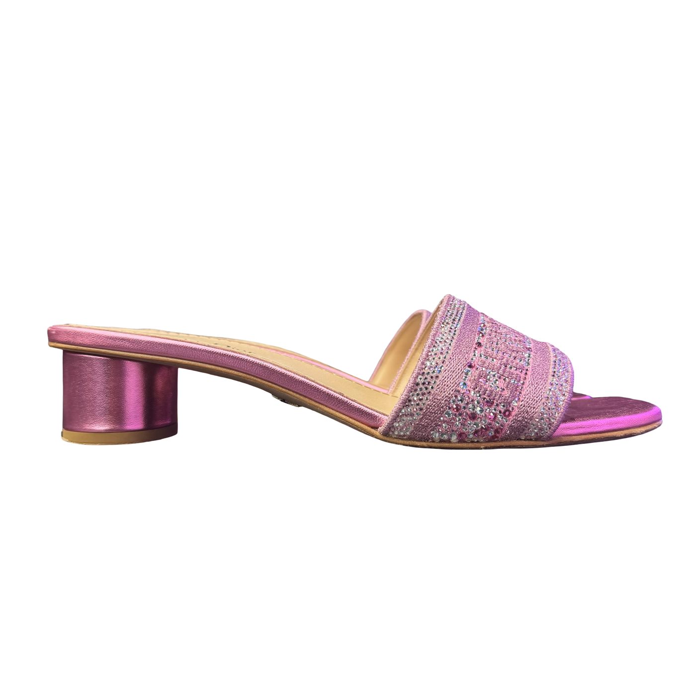 Dior Dway Heeled Slide Metal Pink