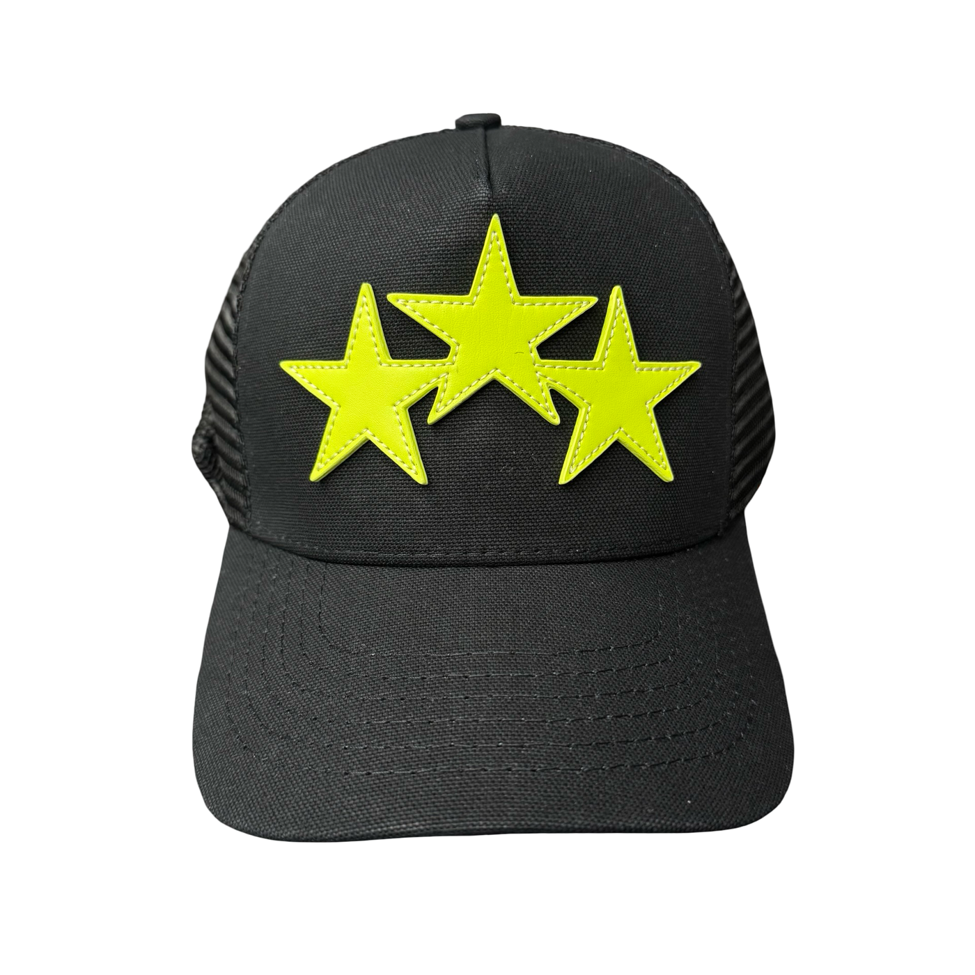 Amiri 3 Star Trucker Hat Black Lime
