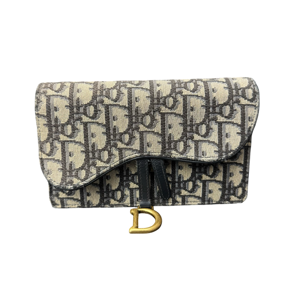 Dior Oblique Saddle Belt Bag Blue