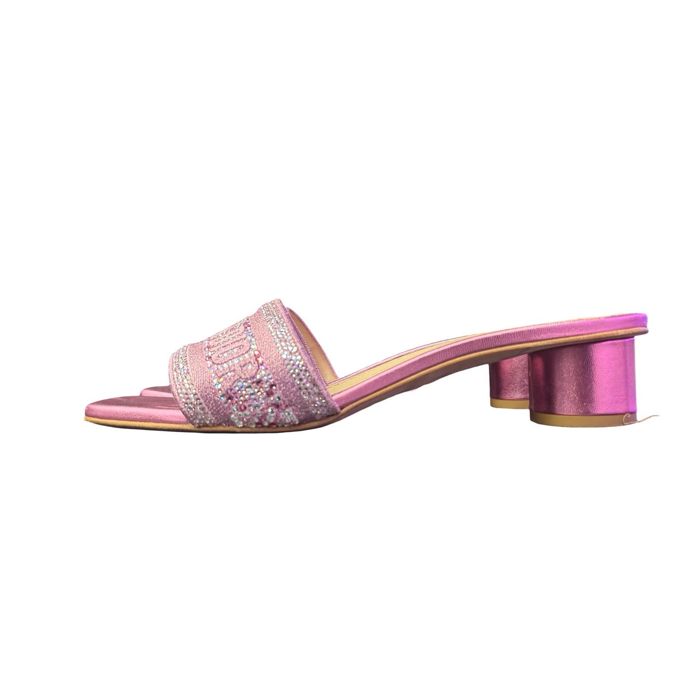 Dior Dway Heeled Slide Metal Pink