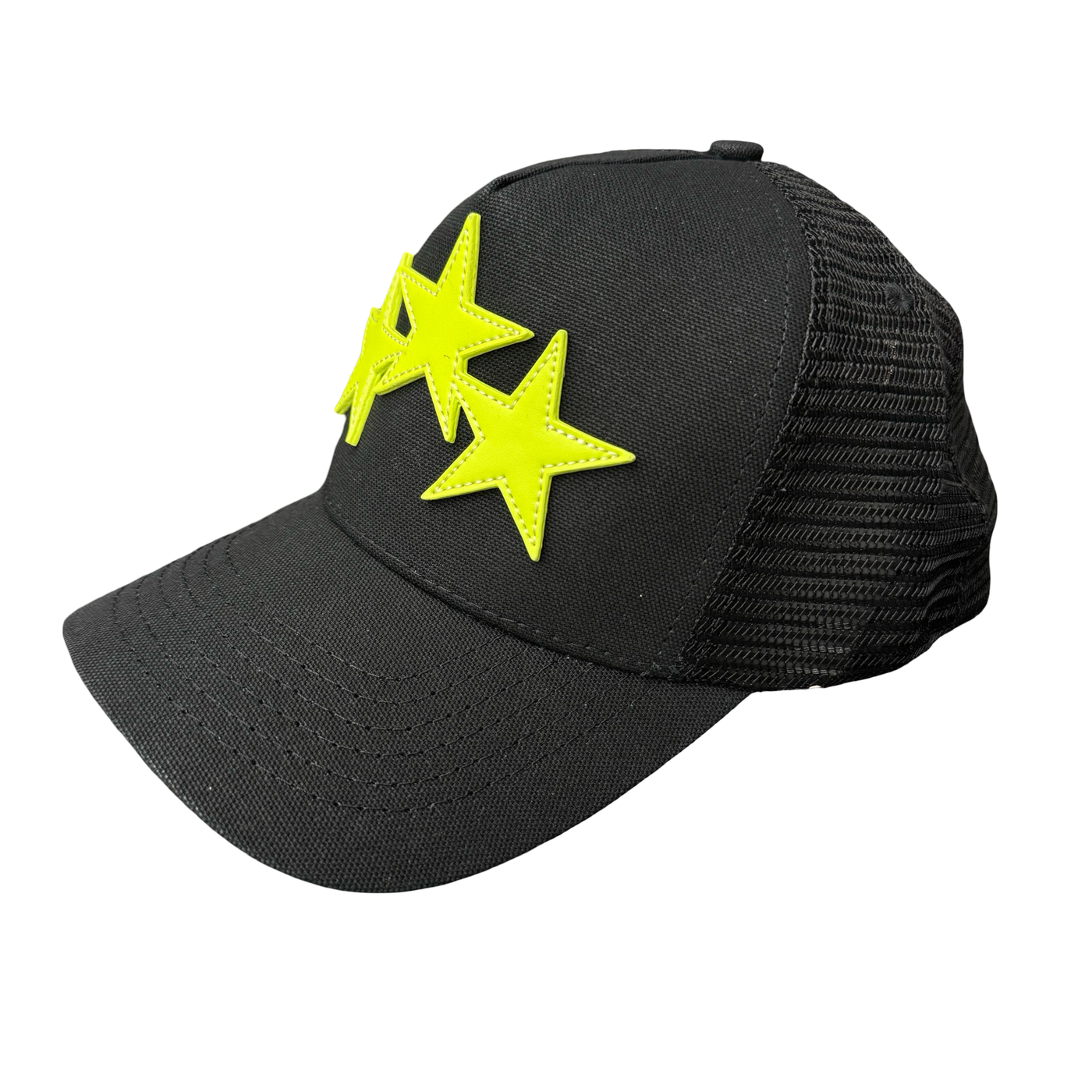 Amiri 3 Star Trucker Hat Black Lime