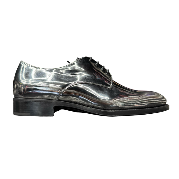YSL Adrien Metallic Leather Oxford Metal Shotgun