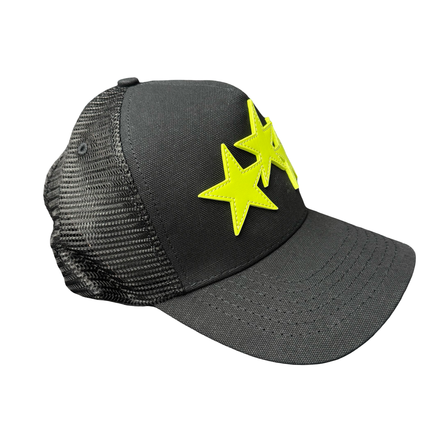 Amiri 3 Star Trucker Hat Black Lime