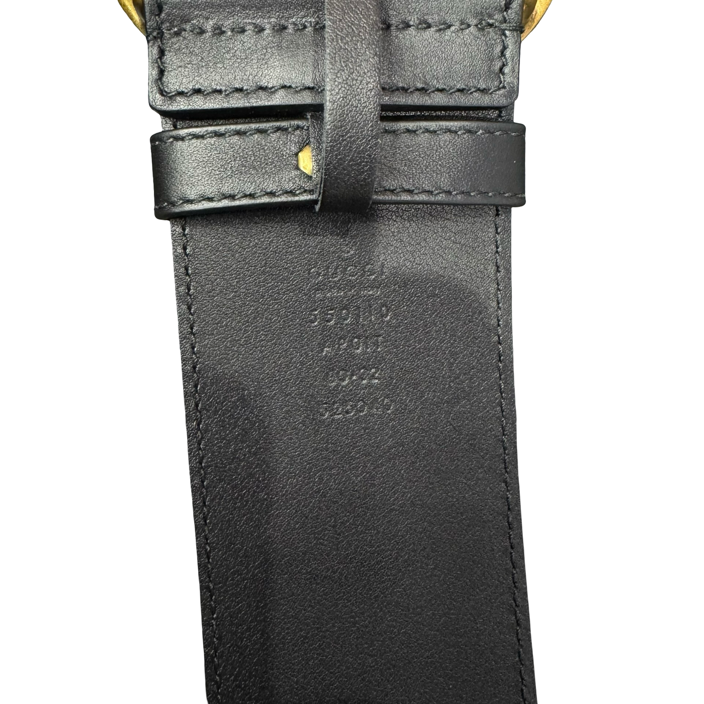 WMNS Gucci Extra Wide Leather Belt Crystal Double G Black