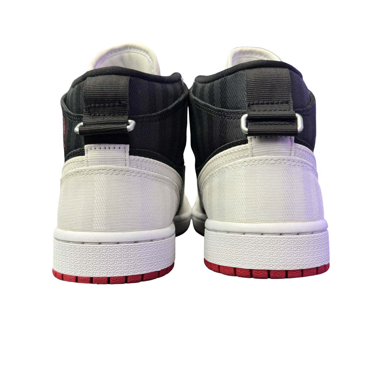 WMNS Nike Air Jordan 1 Mid SE Utility Canvas White Black Gym Red