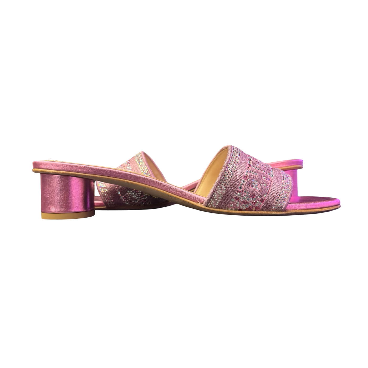 Dior Dway Heeled Slide Metal Pink