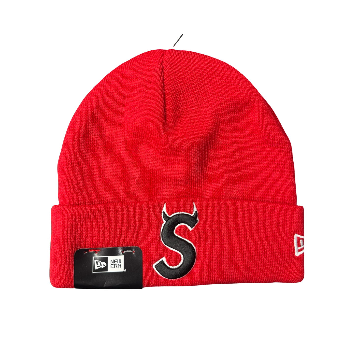 Supreme New Era Devil S Logo Beanie Red