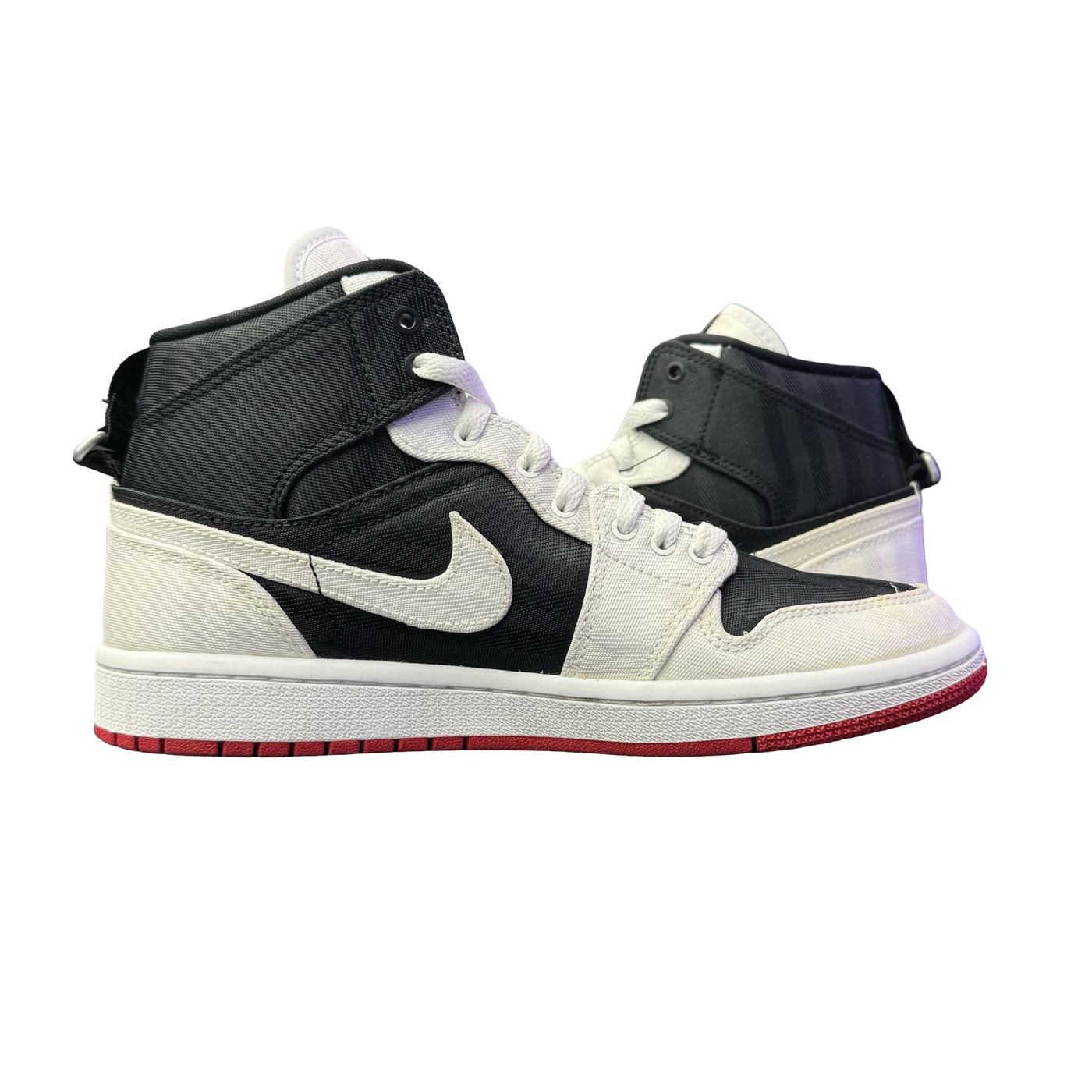 WMNS Nike Air Jordan 1 Mid SE Utility Canvas White Black Gym Red