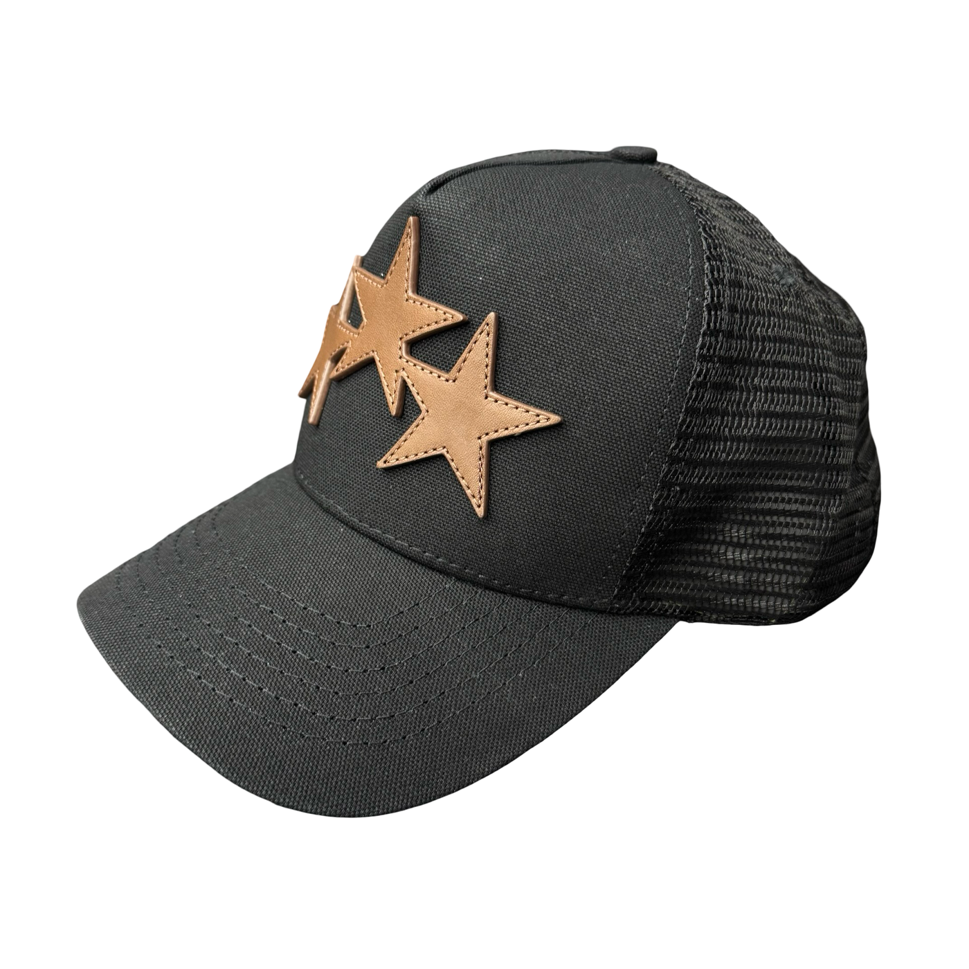 Amiri 3 Star Trucker Hat Black Brown