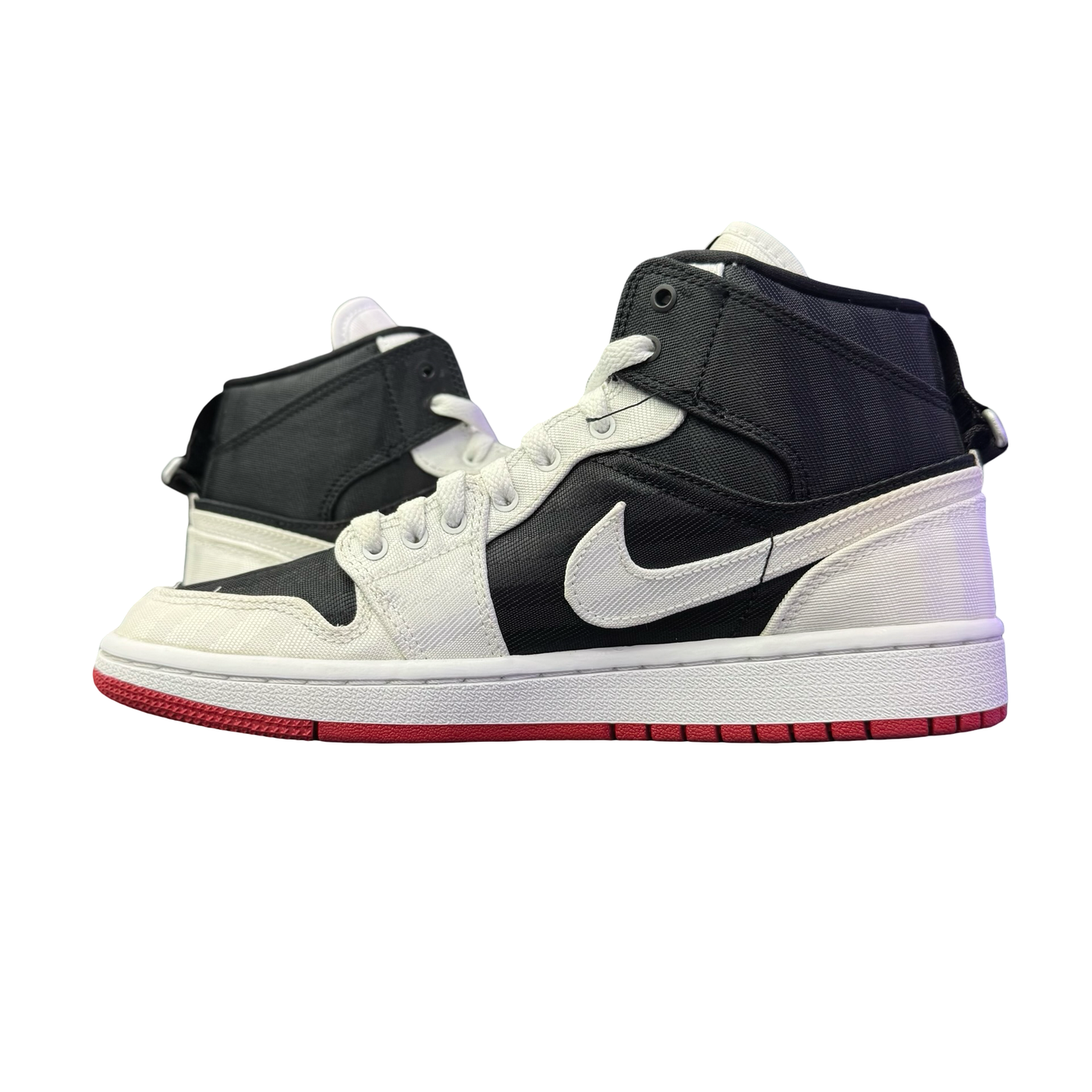WMNS Nike Air Jordan 1 Mid SE Utility Canvas White Black Gym Red