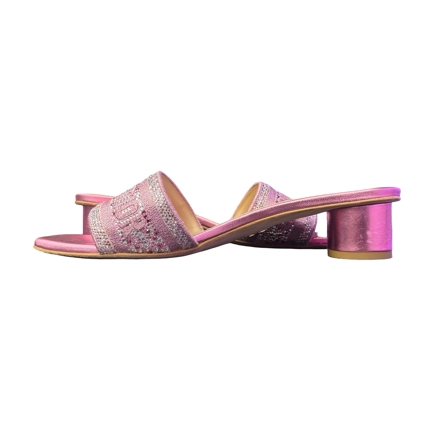 Dior Dway Heeled Slide Metal Pink