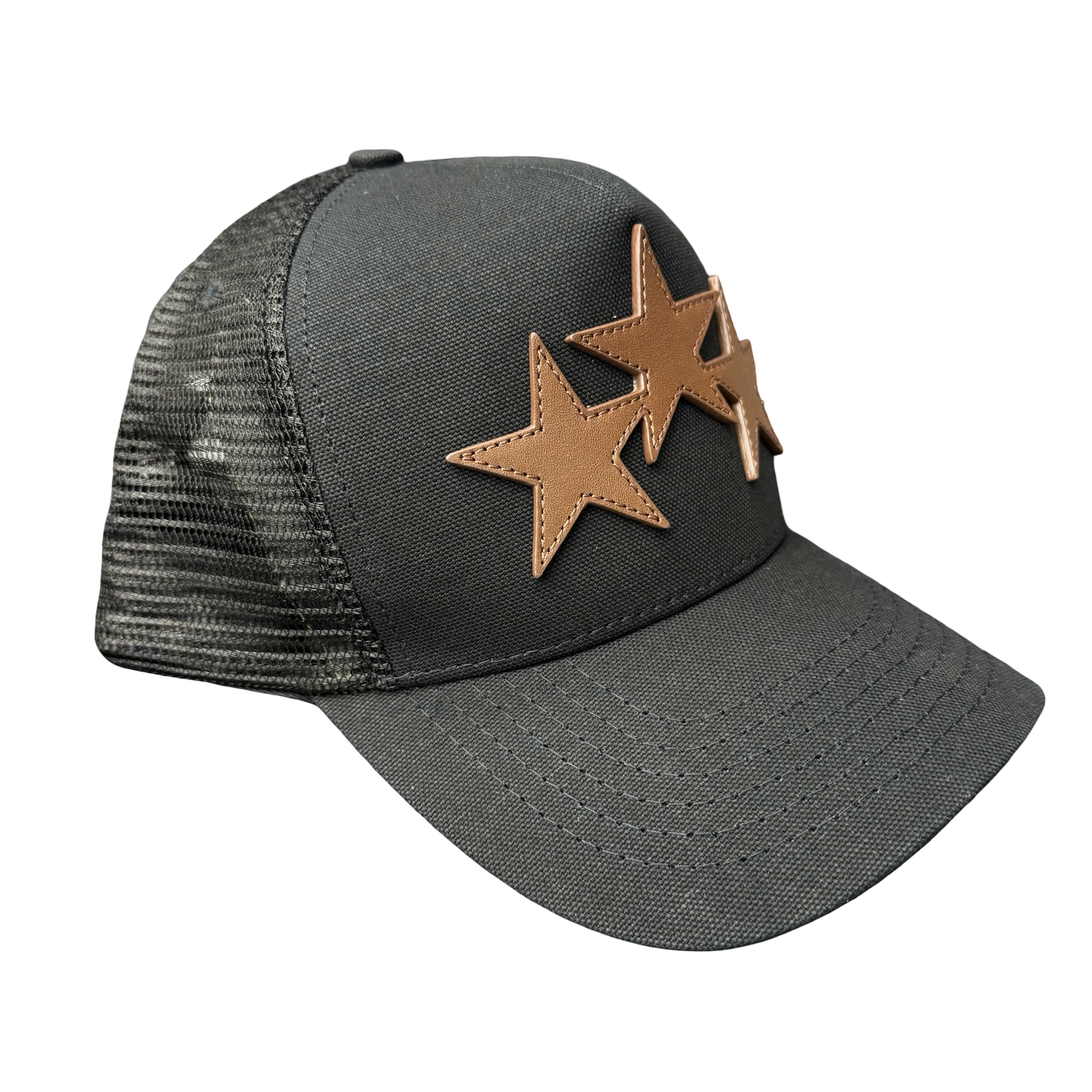 Amiri 3 Star Trucker Hat Black Brown