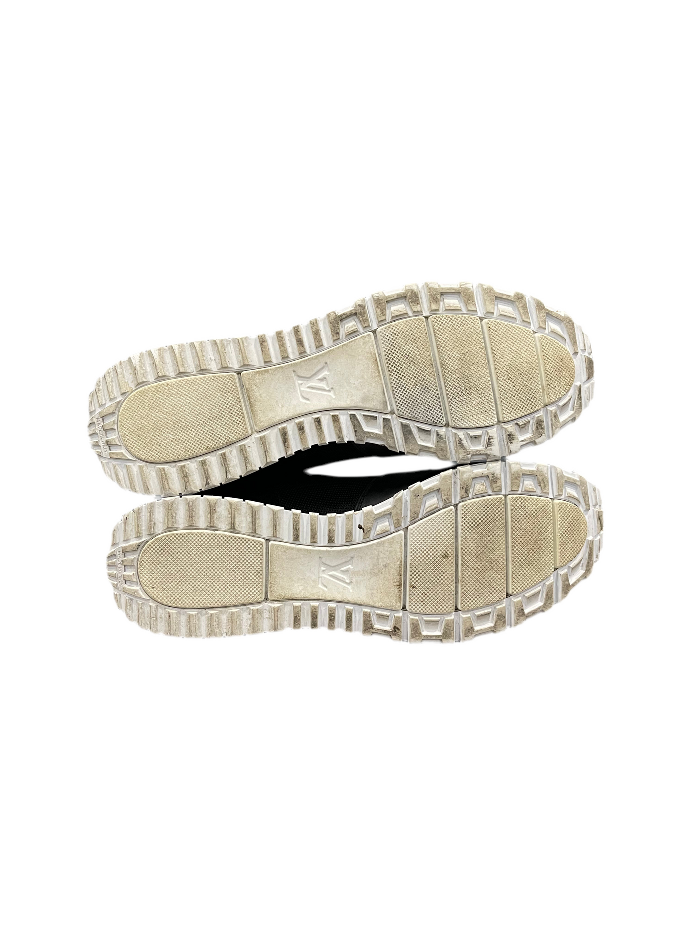 LV Monogram Canvas and Leather Run Away Sneakers Black White