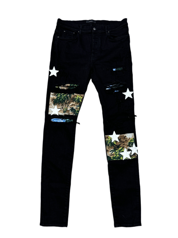 Amiri Patchwork Distressed
Skinny Jeans