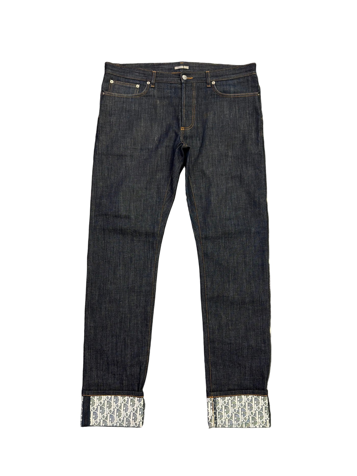 Dior Slim-Fit Oblique Raw Denim Jeans Blue