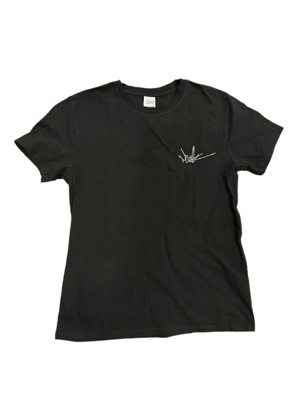 NewYrrk Black T-shirt Small Logo w/ White Crystal