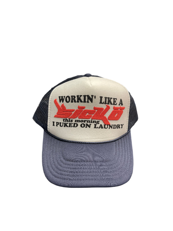 Sicko Laundry Hat Navy Blue White