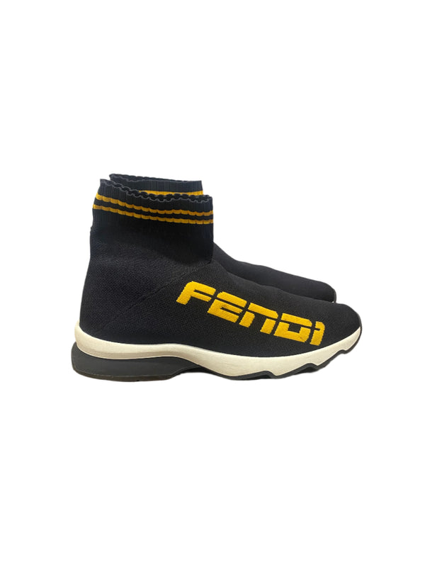 Fendi Fabric Sneakers Black Yellow