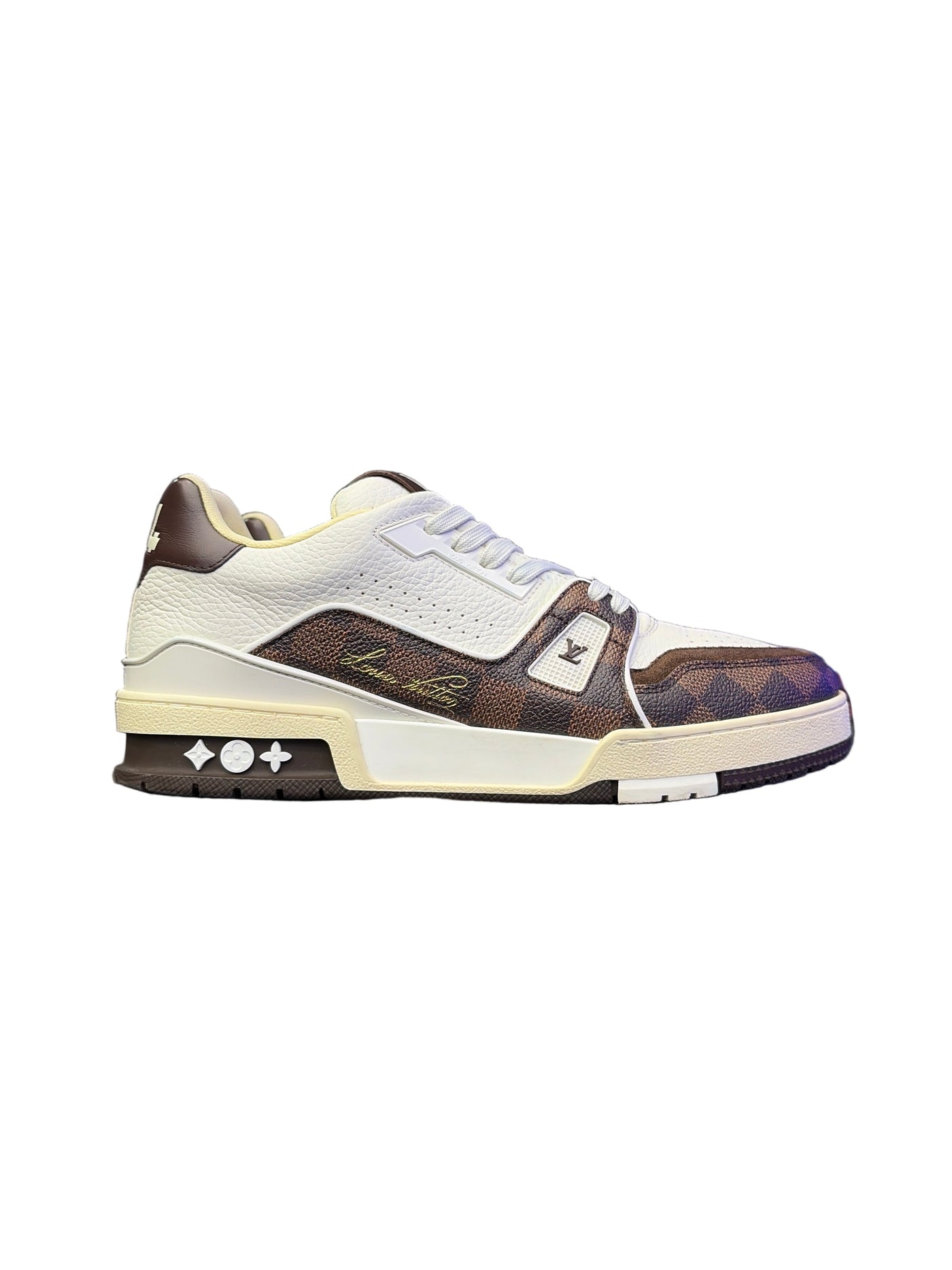 LV Trainer White Moka Brown