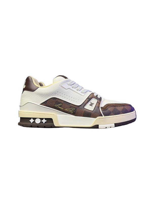 LV Trainer White Moka Brown