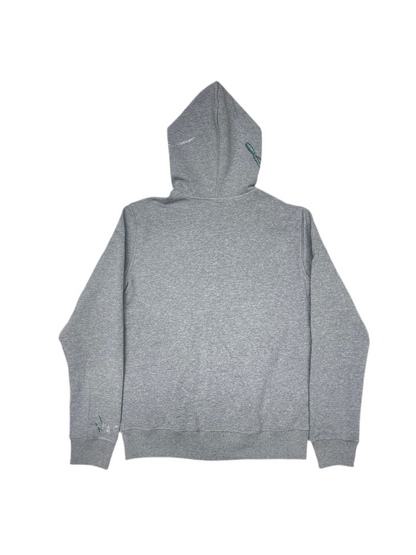 NewYrrk Gray Zip-Up Hoodie w/ Green White Crystal